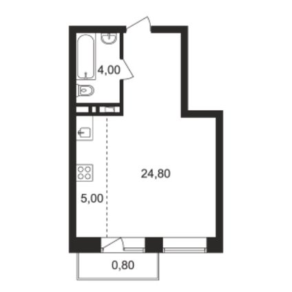 Студия, 33.8 м2, 4 089 800 руб.